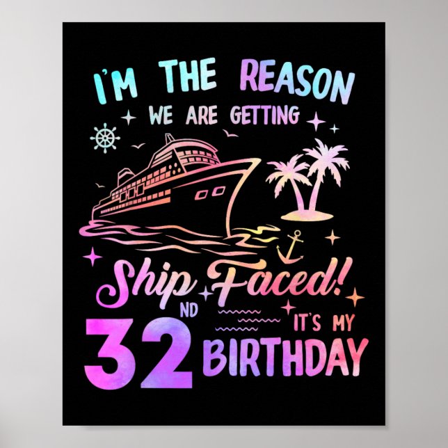 Affiche Bateau a fêté son 32e anniversaire Croisière de 32 (Devant)