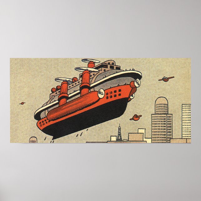 Affiche Bateau à hélice de croisière de science-fiction vi (Devant)