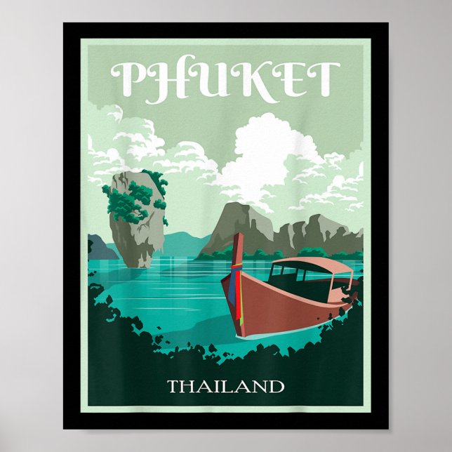 Affiche Bateau à longue queue de Phuket Thaïlande Île Samu (Devant)