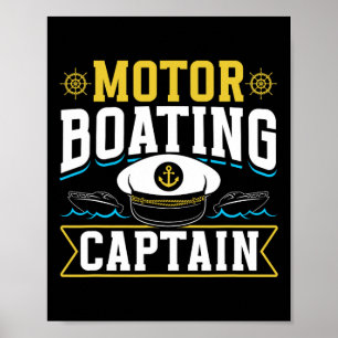 Affiche Bateau à moteur Capitaine Motorboat Motorboats Mot