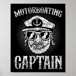 Affiche Bateau à moteur Capitaine Motorboats Motorboat Mot