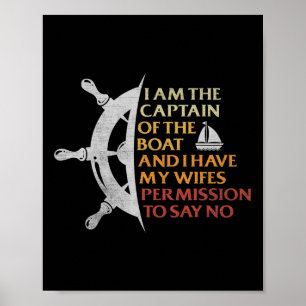 Affiche Bateau à moteur Capitaine voilier Pontoon Bateau p
