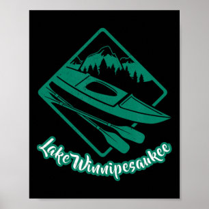 Affiche Bateau à pagaie sur le lac Winnipesaukee Pagaie en