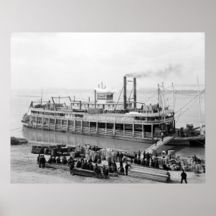 Affiche Bateau à  vapeur la Géorgie Lee : 1907