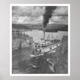 Affiche Bateau à vapeur Territoire du Yukon 1920
