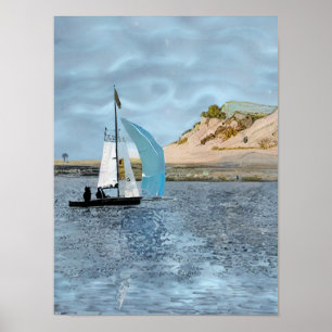 AFFICHE BATEAU À VOILE