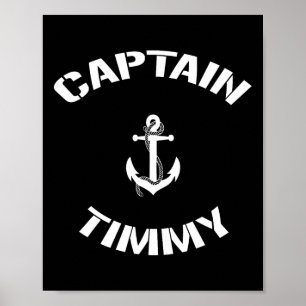 Affiche Bateau à voile Capitaine Timmy Personnalisé Bateau