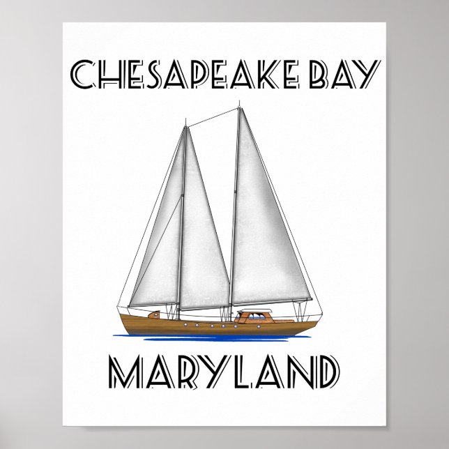 Affiche Bateau à voile Chesapeake Bay Maryland (Devant)