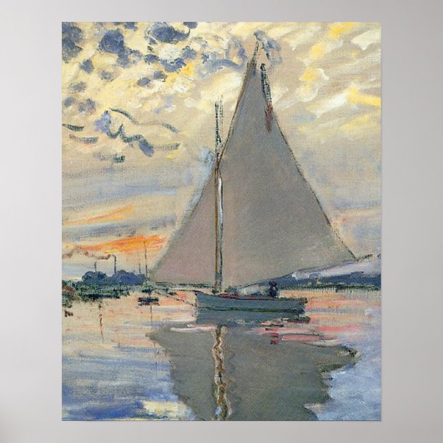 Affiche Bateau à voile de Monet Impressionnisme français C (Devant)