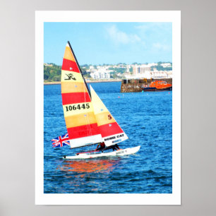 Affiche Bateau à voile Hobie à Jersey