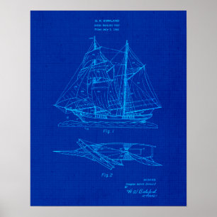 Affiche Bateau à voile no 2 Brevet Plan directeur Thème cô