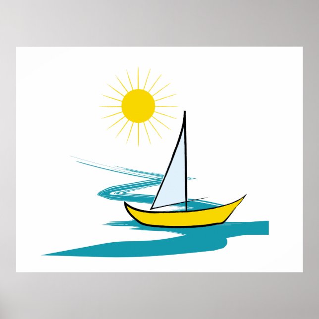 Affiche Bateau à voilier simple (Devant)