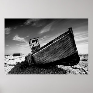 Affiche Bateau Abandonné Sur Dungeness Beach