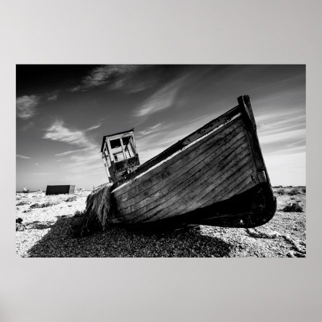 Affiche Bateau Abandonné Sur Dungeness Beach (Devant)