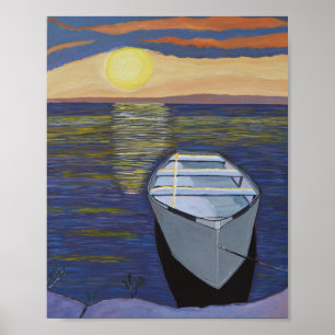 Affiche Bateau au bord du rivage