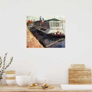 Affiche Bateau de bain sur la Seine à Asnieres,