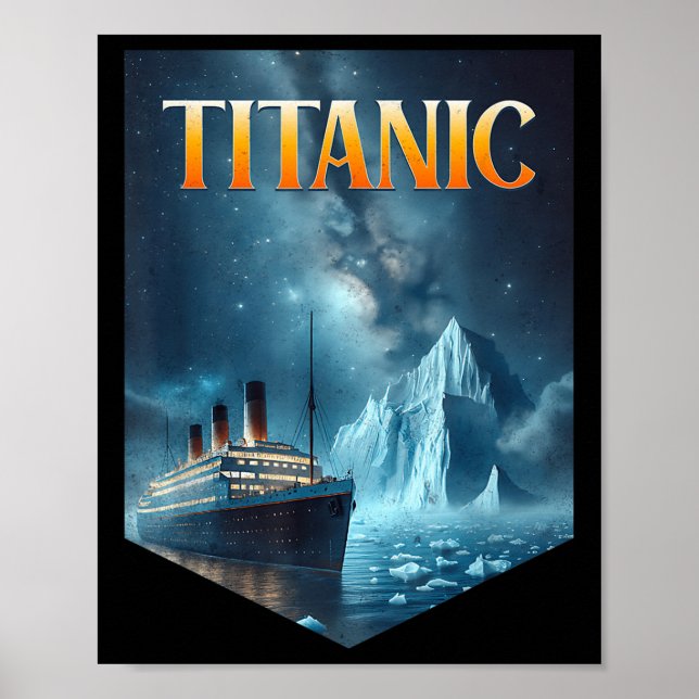 Affiche Bateau de croisière Titanic Iceberg 1912 Rms Voyag (Devant)