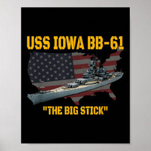 Affiche Bateau De Guerre De La Seconde Guerre Mondiale Uss