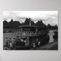 Bateau de la rivière Guilin en Chine vintage