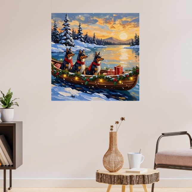 Affiche Bateau de Noël de berger anatolien pour les fêtes (Salon 3)