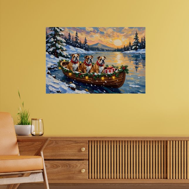 Affiche Bateau de Noël de Noël Bulldog (Salon 2)