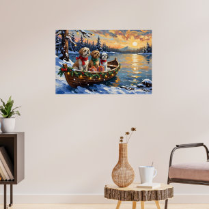 Affiche Bateau de Noël du Shih Tzu pour les Fêtes
