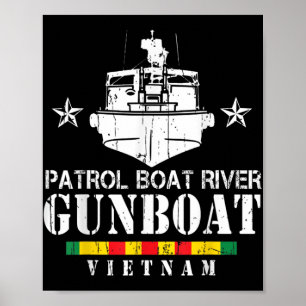 Affiche Bateau de patrouille River Gunboat Vietnam Vétérin