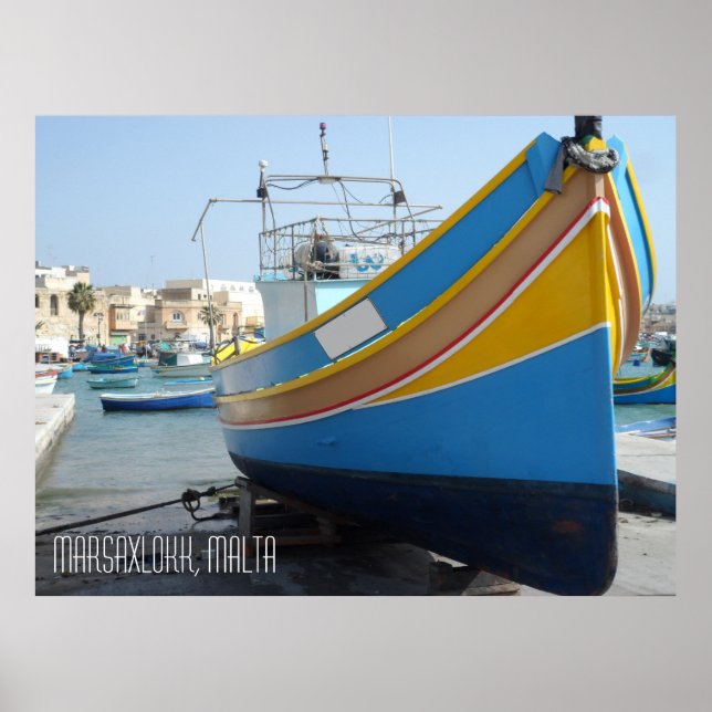 Affiche Bateau de pêche artisanal Marsaxlokk Malte (Devant)