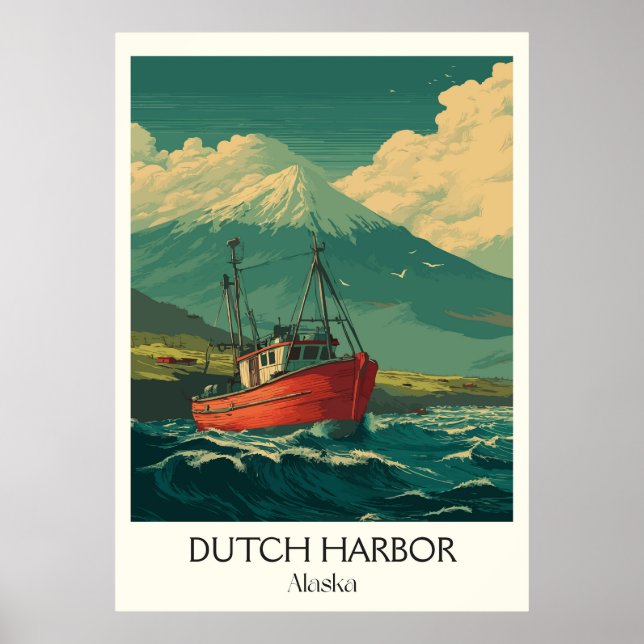 Affiche Bateau de pêche de Dutch Harbor en Alaska (Devant)
