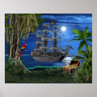 Bateau de pirates mystique à la Lune