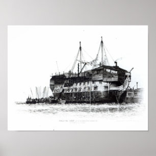 Affiche Bateau de prison dans le port de Portsmouth