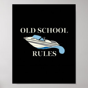 Affiche Bateau de ski nautique Lac Amoureux Ancienne École