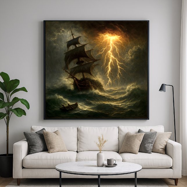 Affiche Bateau de tempête - Style impressionnisme Art (Créateur téléchargé)