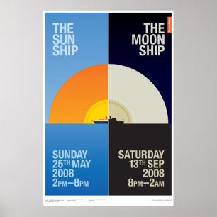 Affiche Bateau de The Sun/affiche de bateau de lune
