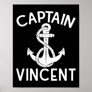 Affiche Bateau de yacht de capitaine Vincent Ancre Bateau