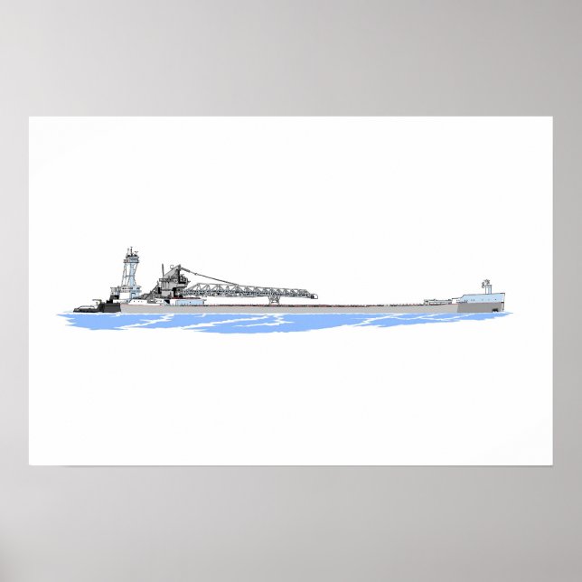 Affiche Bateau des Grands Lacs Maumee et remorqueur Victoi (Devant)