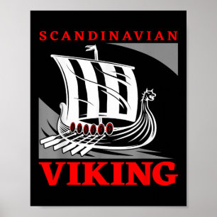 Affiche Bateau dragon de navire viking scandinave Drakkar