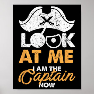 Affiche Bateau drôle je suis le capitaine marin voile 