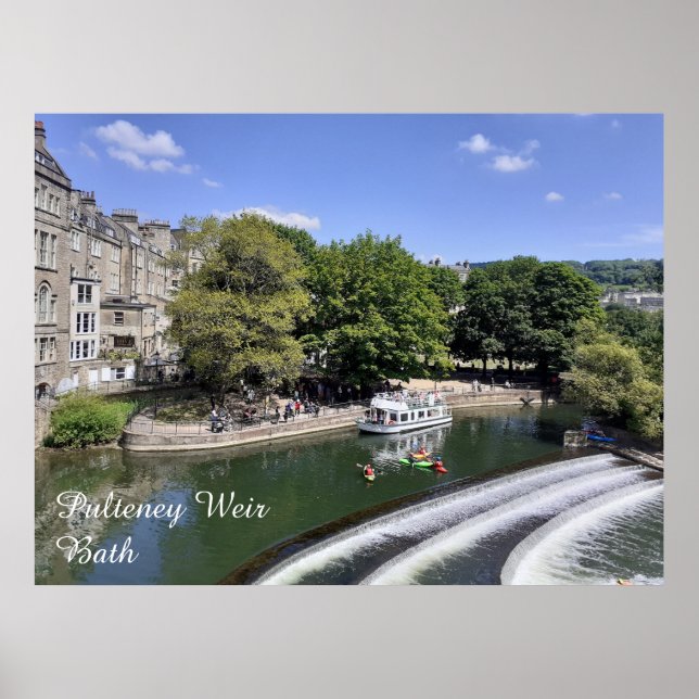 Affiche Bateau et kayak à Pulteney Weir, Bath (Devant)