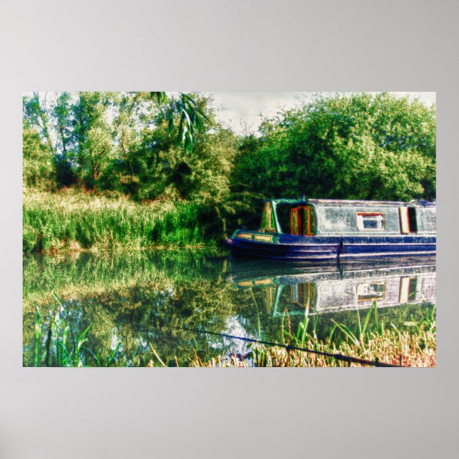 Affiche Bateau étroit sur la rivière Nene Print (Devant)