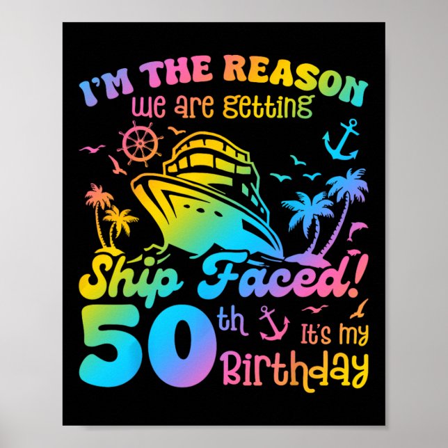Affiche Bateau face à c'est mon 50e anniversaire Croisière (Devant)