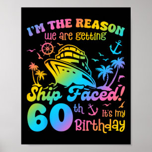 Affiche Bateau Faced C'est mon 60e anniversaire Cruising S