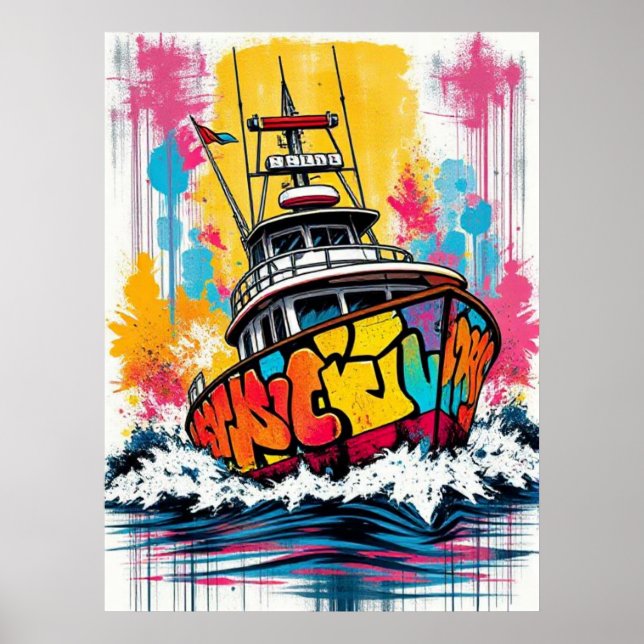 Affiche Bateau graffité (Devant)
