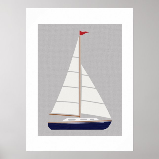 Affiche Bateau nautique art imprimable (Devant)