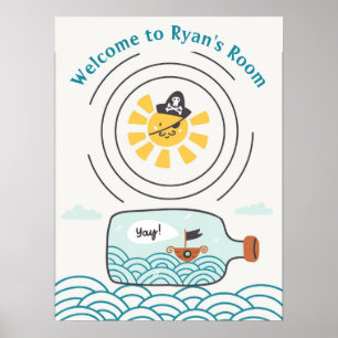 Affiche Bateau pirate dans une bouteille Nursery Kids Room