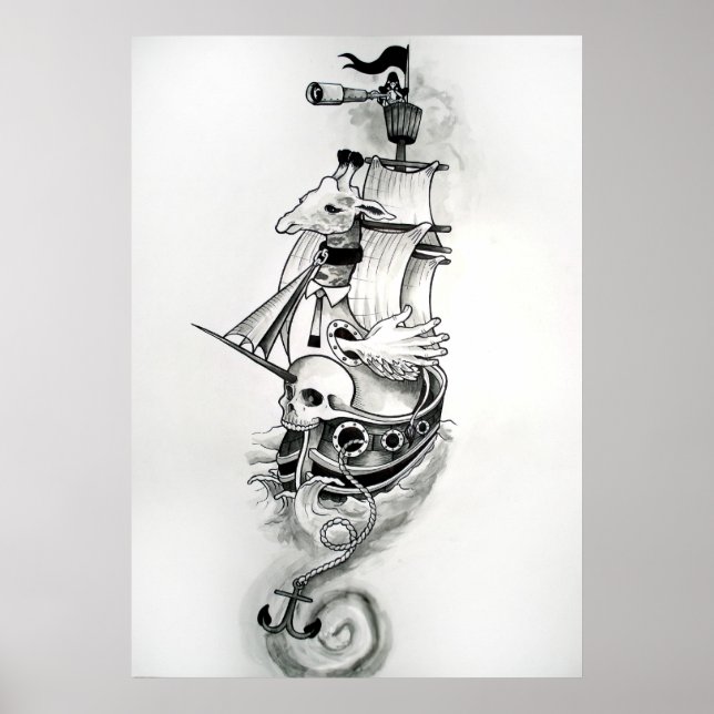 Affiche Bateau pirate étrange (Devant)