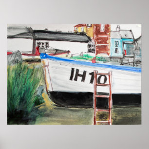 Affiche Bateau sur la côte d'Aldeburgh Beach