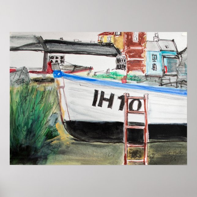 Affiche Bateau sur la côte d'Aldeburgh Beach (Devant)