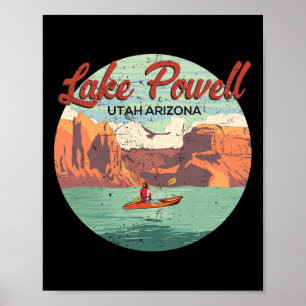 Affiche Bateau sur le lac Powell Utah Arizona Voyage Vinta