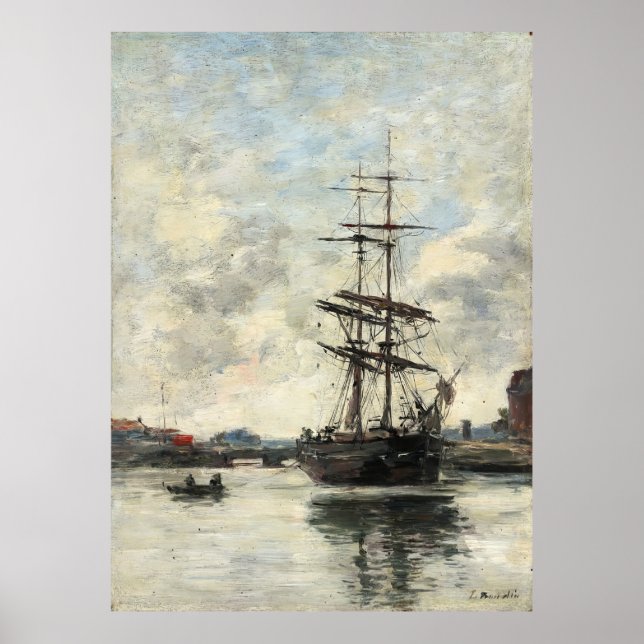 Affiche Bateau sur les Touques Eugene Boudin(Français, 182 (Devant)